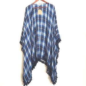 Plaid & Tassle Kimono